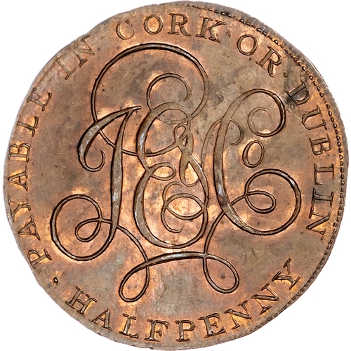 1151 - London - Soho, Robert Orchard, Skidmore’s Irish mule Halfpenny undated, Draped bust of Orchard
left,... 