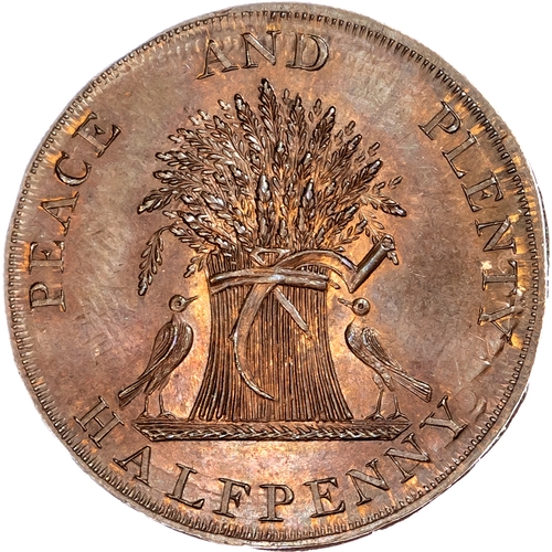 1152 - London - Soho, Robert Orchard, Skidmore’s Irish mule Halfpenny undated, Draped bust of Orchard
left,... 