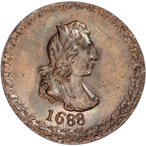 1153 - London - Soho, Robert Orchard, Skidmore’s mule Halfpenny 1795, Bust of William III right in oaken
wr... 