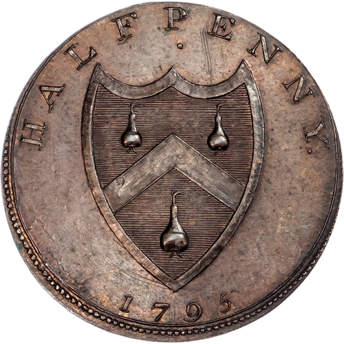 1410 - London, Political Series, Prattent’s Loyal Britons Lodge Halfpenny undated, Cap of Liberty over cabl... 