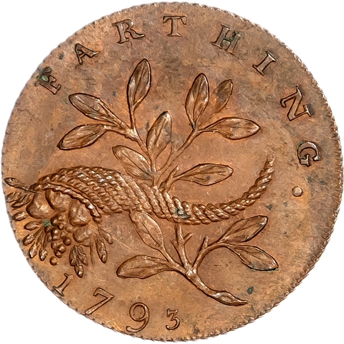 1411 - London, National Series, Isaac Newton Halfpenny 1793, His draped bust left, rev. Caduceus, cornucopi... 