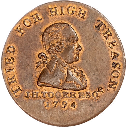 1419 - London, Political Series, John Horne-Tooke Halfpenny 1794, Draped bust right, rev. 5-line legend re.... 