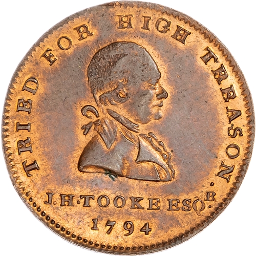 1419 - London, Political Series, John Horne-Tooke Halfpenny 1794, Draped bust right, rev. 5-line legend re.... 