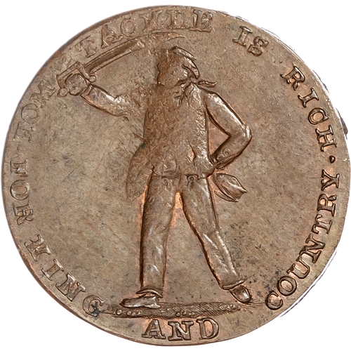 1420 - London, National Series, Tom Tackle Halfpenny undated, Sailor brandishing a cutlass, rev. A sailor w... 