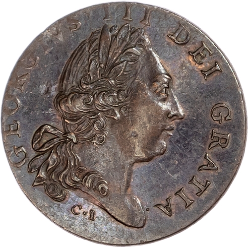 1421 - London, National Series, Farthing 1793, Laureate head right of Prince of Wales right (?), rev. Princ... 