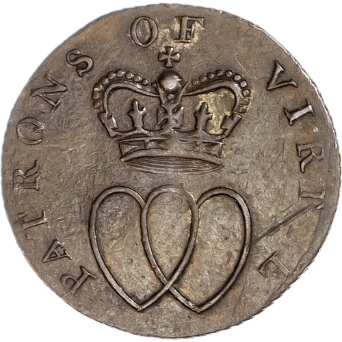 1423 - London, National Series, gilt Farthing 1796, Conjoined busts of George III & Charlotte. KF below, re... 