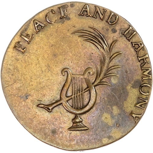 1423 - London, National Series, gilt Farthing 1796, Conjoined busts of George III & Charlotte. KF below, re... 