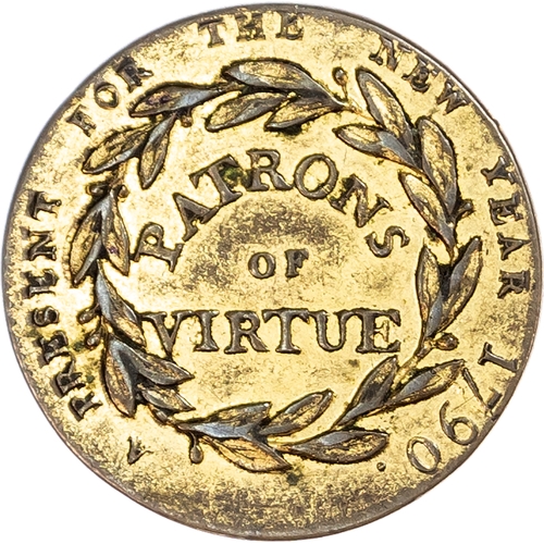 1423 - London, National Series, gilt Farthing 1796, Conjoined busts of George III & Charlotte. KF below, re... 