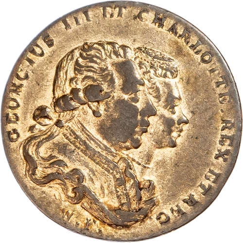 1423 - London, National Series, gilt Farthing 1796, Conjoined busts of George III & Charlotte. KF below, re... 