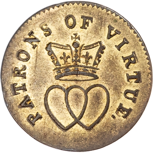 1423 - London, National Series, gilt Farthing 1796, Conjoined busts of George III & Charlotte. KF below, re... 