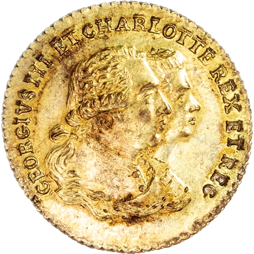 1423 - London, National Series, gilt Farthing 1796, Conjoined busts of George III & Charlotte. KF below, re... 