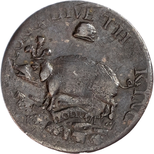 1424 - London, National Series, brass Farthing 1796, Conjoined busts left of Prince and Princess of Wales, ... 