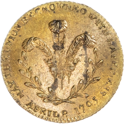 1424 - London, National Series, brass Farthing 1796, Conjoined busts left of Prince and Princess of Wales, ... 