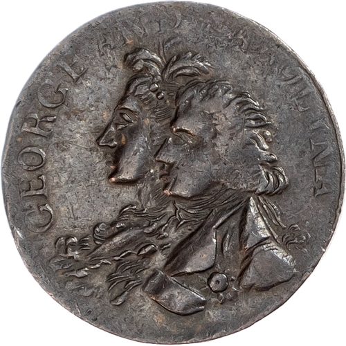 1424 - London, National Series, brass Farthing 1796, Conjoined busts left of Prince and Princess of Wales, ... 