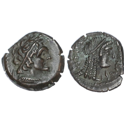 1 - Ptolemaic Egypt, Ptolemy III Eugertes (246-222 BC) AE Obol, 2.55g. Diademed head of Ptolemy I facing... 