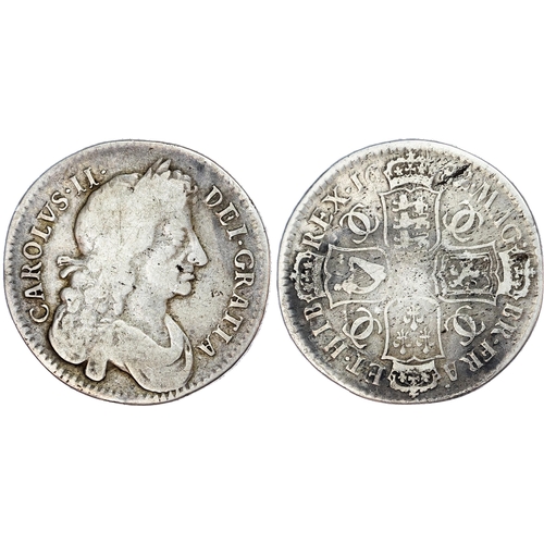 298 - Charles II (1660-1685), Halfcrowns, fourth draped bust right, toothed border both sides, legend surr... 