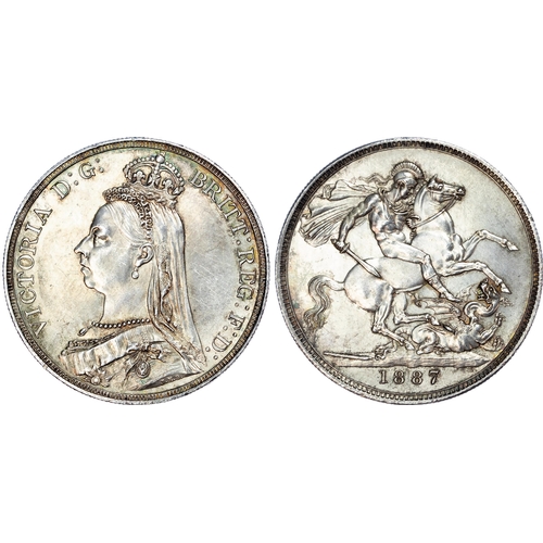 365 - George III silver crown 1820 (S 3787), Victoria silver crown 1844 (S 3882), Victoria silver crown 18... 