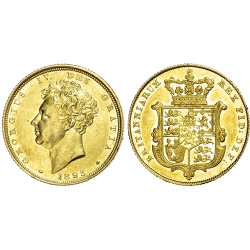 374 - George IV (1820-30), Sovereign, 1825, bare head left, reverse crowned quartered shield of arms, (S.3... 