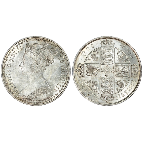 458 - Victoria (1837-1901), Gothic Florin, 1880, Type B8, crowned bust left, without WW below bust for eng... 