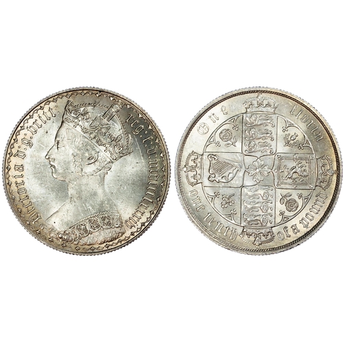 460 - Victoria (1837-1901), Gothic Florin, 1884, Type B8, crowned bust left, without WW below bust for eng... 