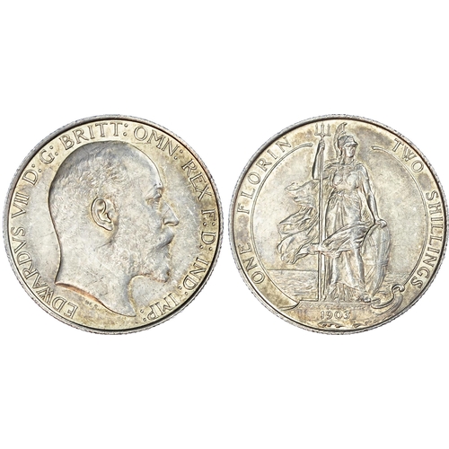 502 - Edward VII (1901-10), Florin, 1903, bare head right, legend surrounding, EDWARDVS VII D G BRITT OMN ... 