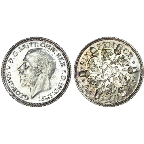 528 - George V (1910-1936), Silver Proof Set (6), 1927, comprising Wreath type Crown, Halfcrown, Florin, S... 