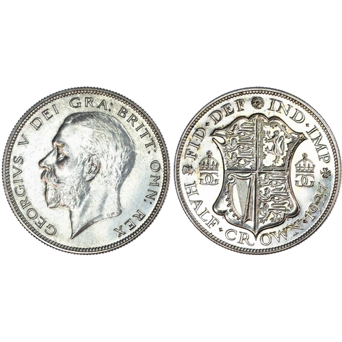 528 - George V (1910-1936), Silver Proof Set (6), 1927, comprising Wreath type Crown, Halfcrown, Florin, S... 