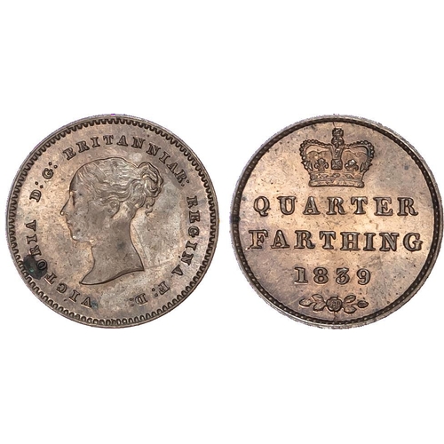 700 - Victoria (1837-1901), Half Farthing and Quarter Farthing (2), 1839, young head left, reverse crowned... 