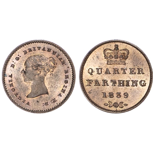 701 - Victoria (1837-1901), Half Farthing and Quarter Farthing (2), 1839, young head left, reverse crowned... 