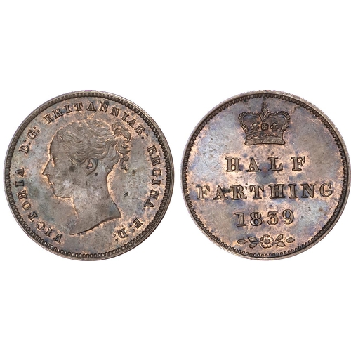 702 - Victoria (1837-1901), Half Farthing (2), Three Halfpence, Isle of Man Halfpenny and Farthing, (5), y... 