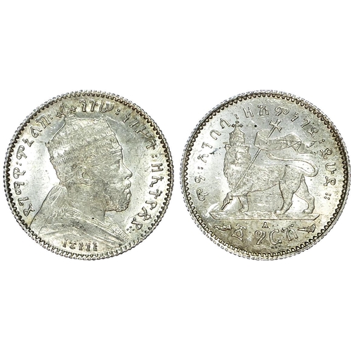 716 - Ethiopia, Menelik II (1889-1913), silver Ghersh (4), 1.41g/each (KM 12). Uncirculated. (4)