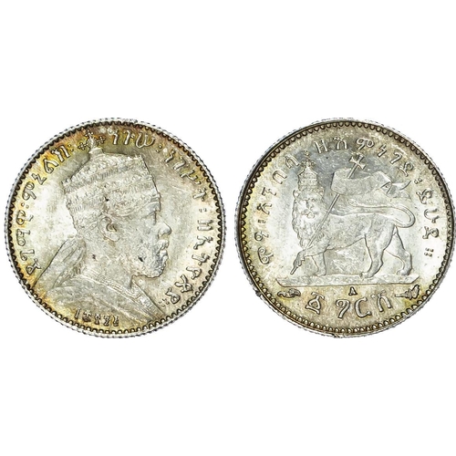 716 - Ethiopia, Menelik II (1889-1913), silver Ghersh (4), 1.41g/each (KM 12). Uncirculated. (4)