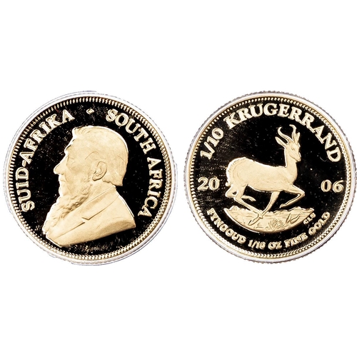 756 - South Africa, King Edward VII gold Krugerrand Proof set, 2006, including: 1oz Krugerrand, 1/2 oz Kru... 