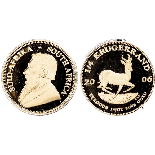 756 - South Africa, King Edward VII gold Krugerrand Proof set, 2006, including: 1oz Krugerrand, 1/2 oz Kru... 