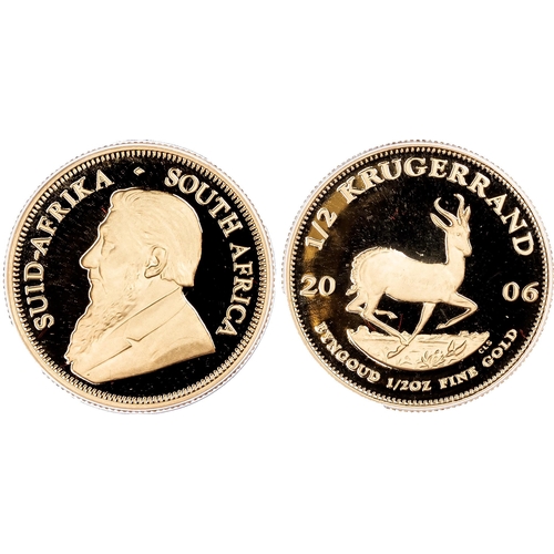 756 - South Africa, King Edward VII gold Krugerrand Proof set, 2006, including: 1oz Krugerrand, 1/2 oz Kru... 