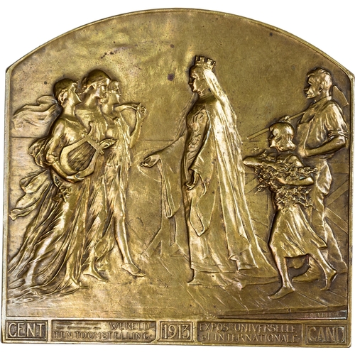 856 - France and Belgium, Lot of 20th Century Bronze Plaques (14). Mostly Extremely Fine.École Boulle (Par... 