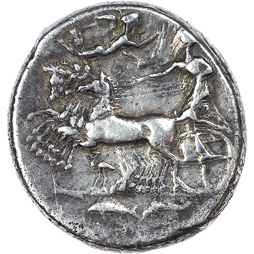 2 - Sicily, Syracuse (c. 415/405 BC) AR Tetradrachm, signed by the master engraver, Eumenos, 17.16g. Qua... 