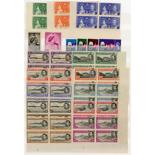 17 - 1937-53 KG VI small balance lot with the original twelve values in unmounted o.g. lower right corner... 