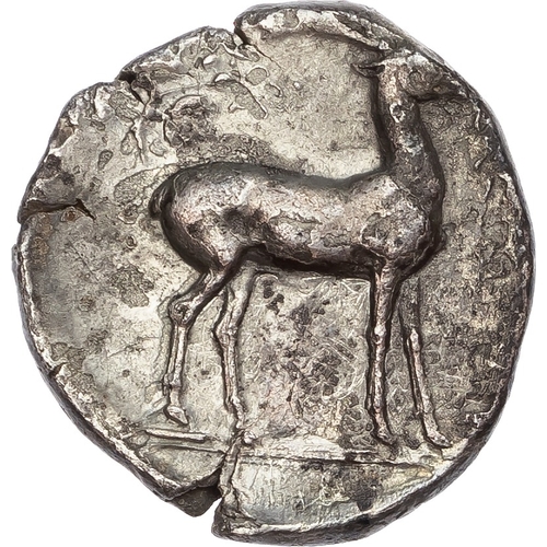 13 - Bruttium, Kaulonia (c. 475-425 BC) AR Nomos, 7.44g.