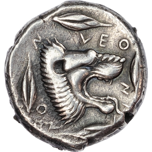 18 - Sicily, Leontini (c. 466-405 BC) AR Tetradrachm, 17.36g.