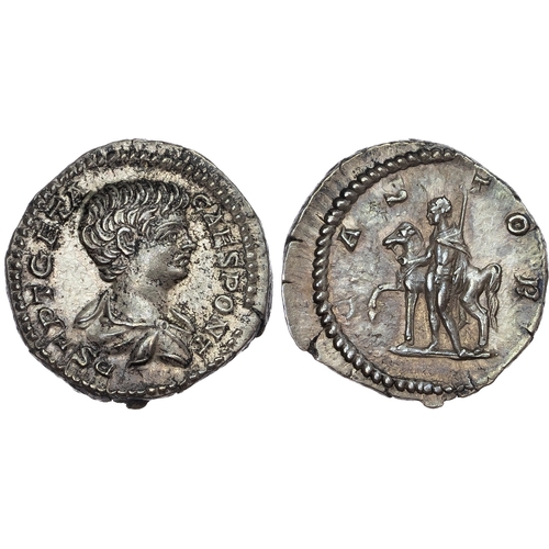 345 - Geta (as Caesar AD 198-209) AR Denarius, Rome, AD 203, 3.75g.