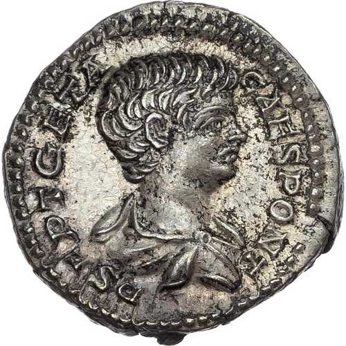 345 - Geta (as Caesar AD 198-209) AR Denarius, Rome, AD 203, 3.75g.