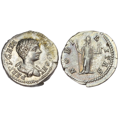 346 - Geta (as Caesar AD 198-209) AR Denarius, Rome, AD 200-205, 3.36g.