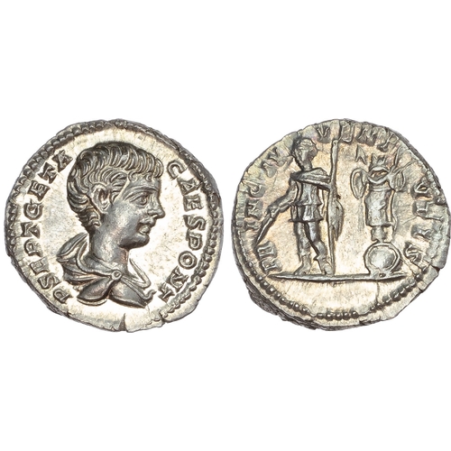 347 - Geta (as Caesar AD 198-209) AR Denarius, Rome, AD 200-202, 3.39g.