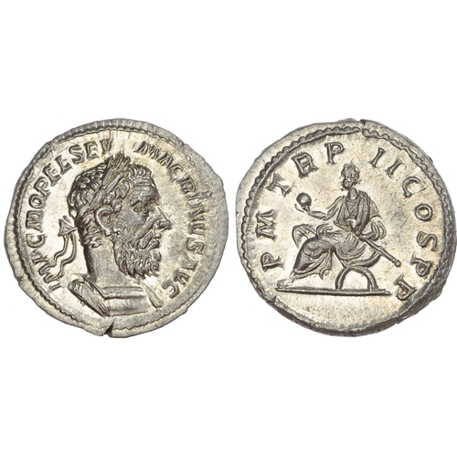 350 - Macrinus (AD 217-218) AR Denarius, Rome, AD 217, 3.34g.