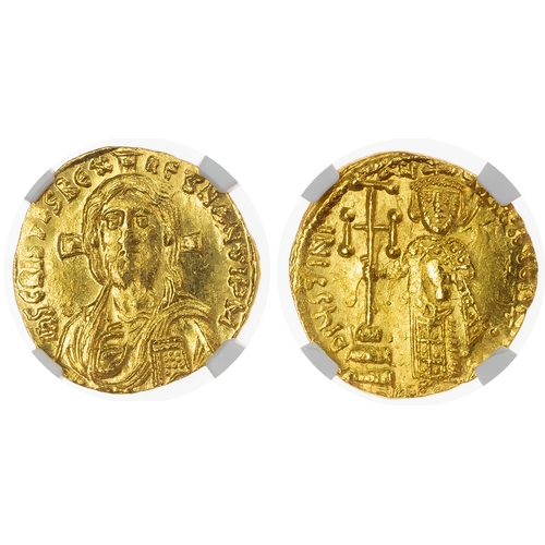 545 - Justinian II (First Reign, AD 685-695) AV Solidus, Constantinople, AD 692-695, 4.42g.