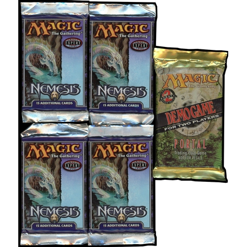 141 - Magic The Gathering - 4x Nemesis Sealed Booster Packs and 1 Portal Demo Pack