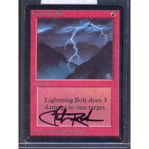 65 - Magic The Gathering - Lightning Bolt - BETA Signed by Christopher Rush