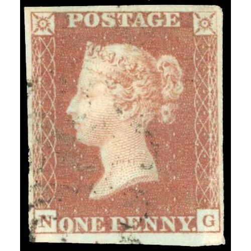 37 - 1840 1d red-brown Black plate Pl.9 (NG). Used watermark inverted,