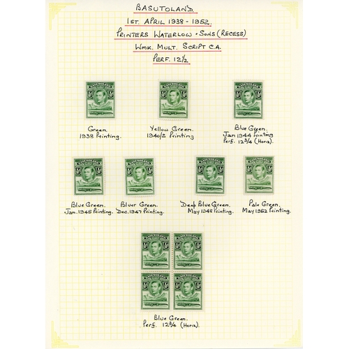 106 - Basutoland SG 18-28 printings collection mint